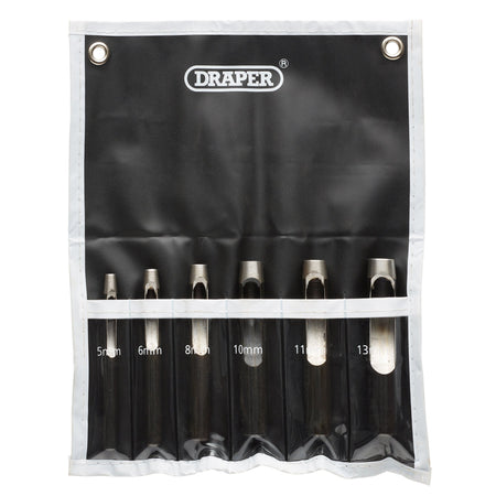 DRAPER 6 Piece Hollow Punch Set 5mm - 13mm Dia.: Model No.HP6