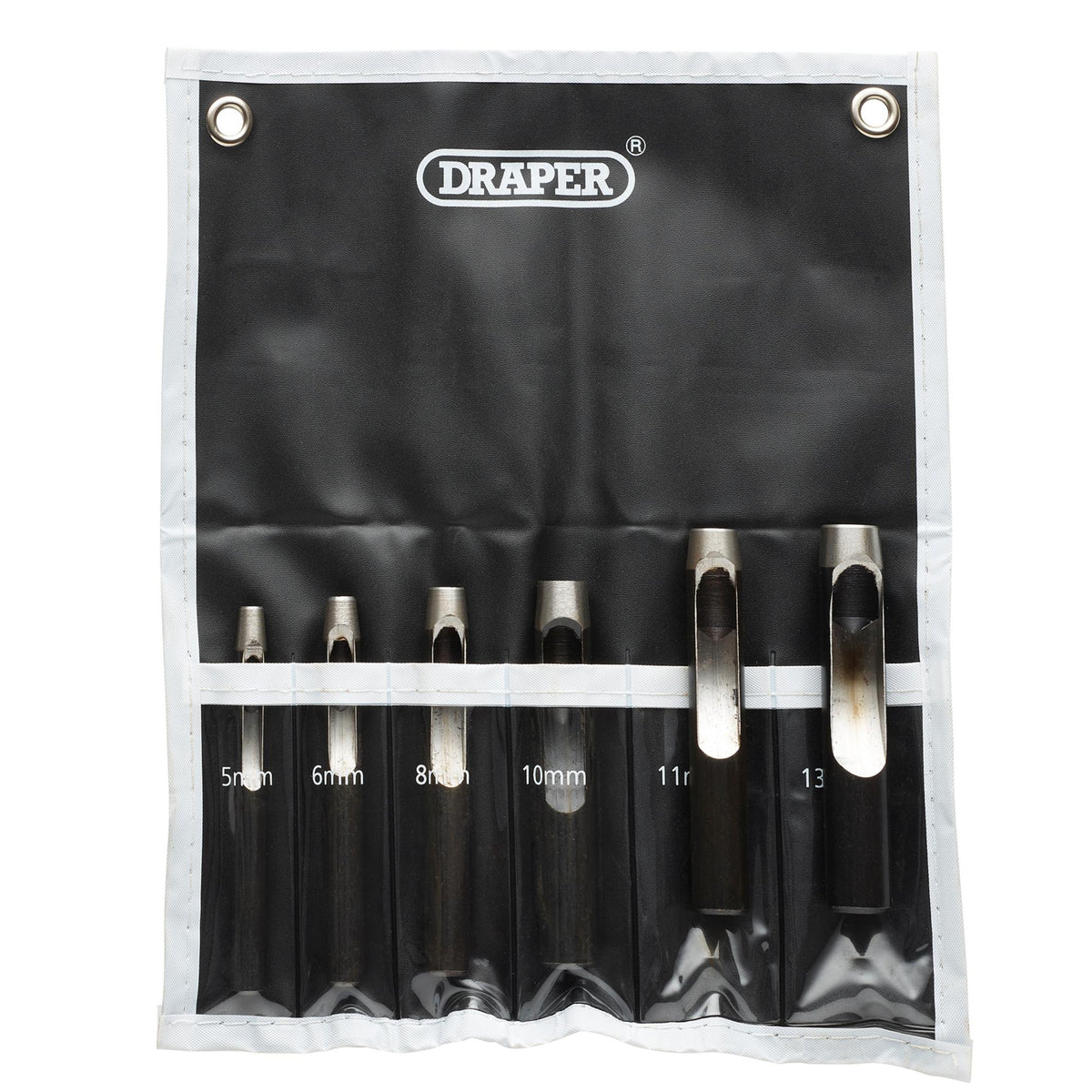 DRAPER 6 Piece Hollow Punch Set 5mm - 13mm Dia.: Model No.HP6