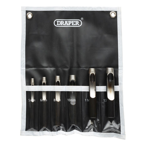 DRAPER 6 Piece Hollow Punch Set 5mm - 13mm Dia.: Model No.HP6