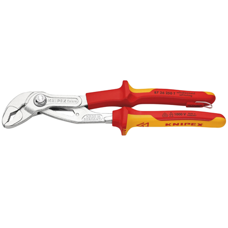 KNIPEX 87 26 250 T BK Cobra VDE High-Tech Water Pump Pliers, 250mm : Model No. 87 26 250 T BK