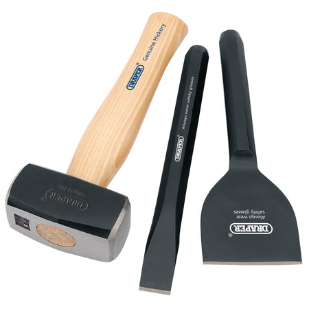 DRAPER 3 Piece Builders Kit with FSC Certified Hickory Handle: Model No.CCB/FSC