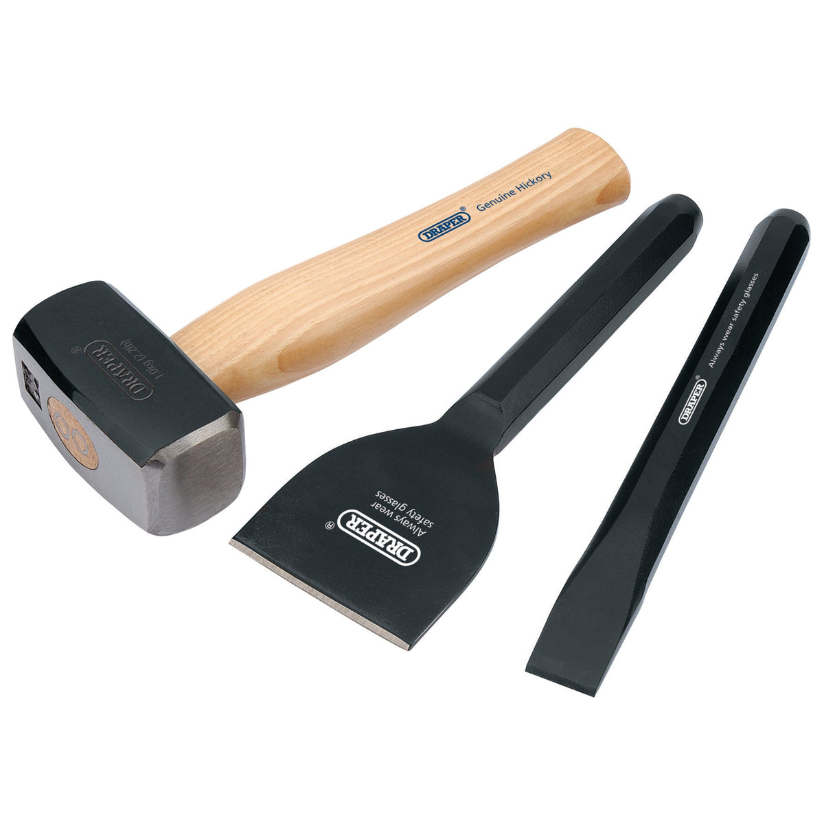 DRAPER 3 Piece Builders Kit with FSC Certified Hickory Handle: Model No.CCB/FSC