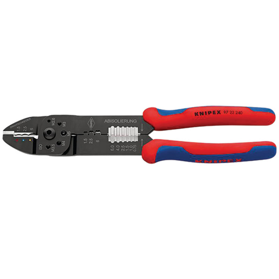 KNIPEX 97 22 240 SB Crimping Pliers with Multi-Component Grips, 240mm