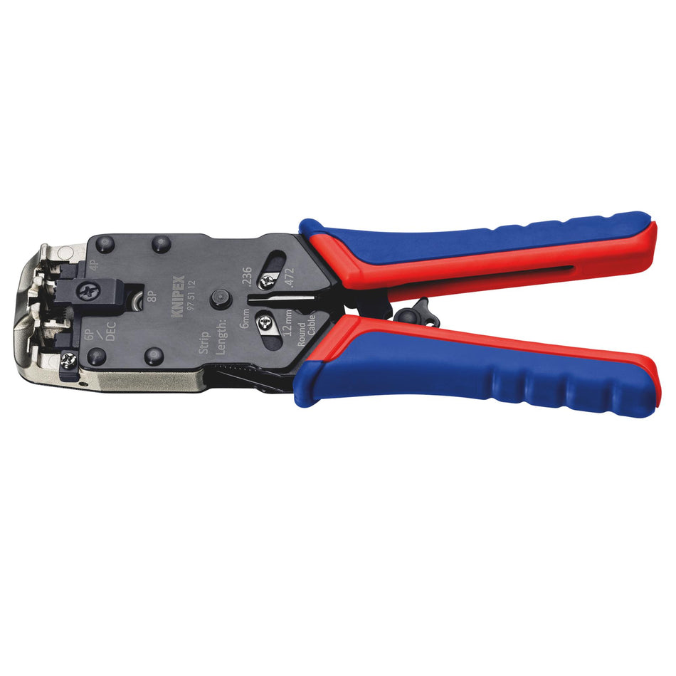 KNIPEX 97 51 12 SB Crimping Pliers for Western plugs, 200mm