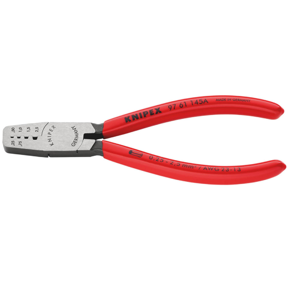 KNIPEX 97 61 145 A SB Crimping Pliers for Wire Ferrules, 145mm