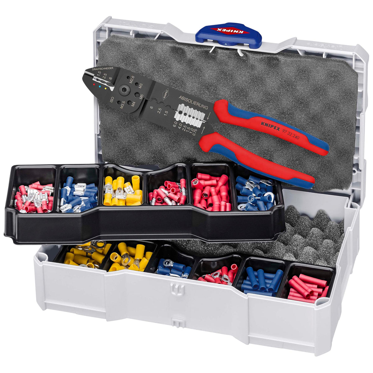 KNIPEX 97 90 26 Crimp Assortment for Cable Connectors, 1 x 97 22 241, 13 Parts, 265mm