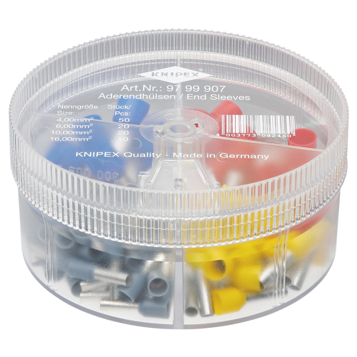 KNIPEX 97 99 907 Assortment Boxes with 100 Insulated Wire Ferrules, 4 parts