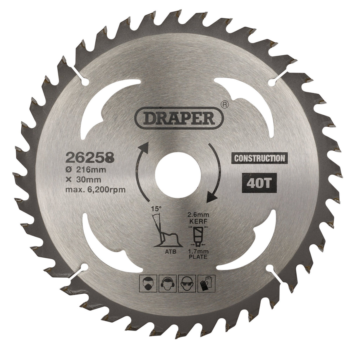 TCT Construction Circular Saw Blade, 216 x 30mm, 40T: Model No. SBC5