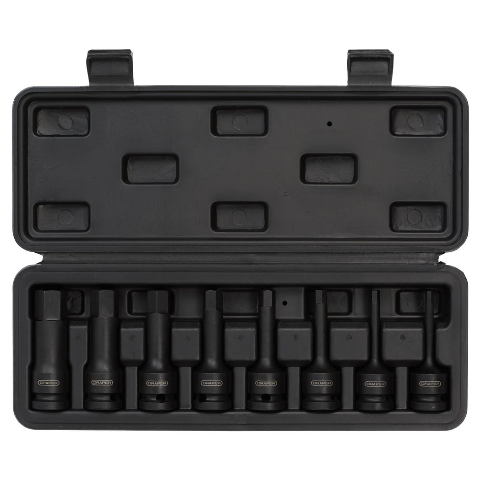 DRAPER Expert 8 Piece 1/2in. Sq. Dr. Impact Hexagonal Socket Bit Set: Model No.410/8/HEX/A