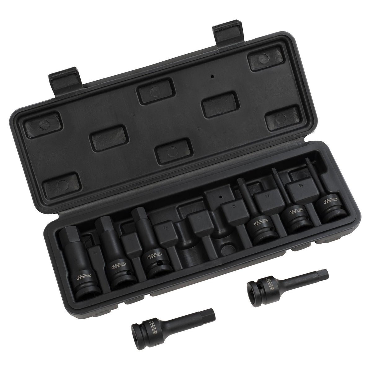 DRAPER Expert 8 Piece 1/2in. Sq. Dr. Impact Hexagonal Socket Bit Set: Model No.410/8/HEX/A