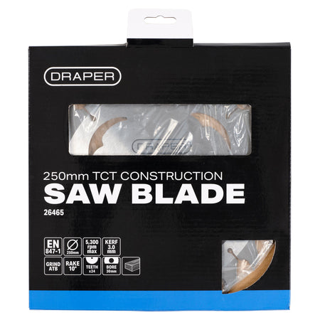 TCT Construction Circular Saw Blade, 250 x 30mm, 24T: Model No. SBC6