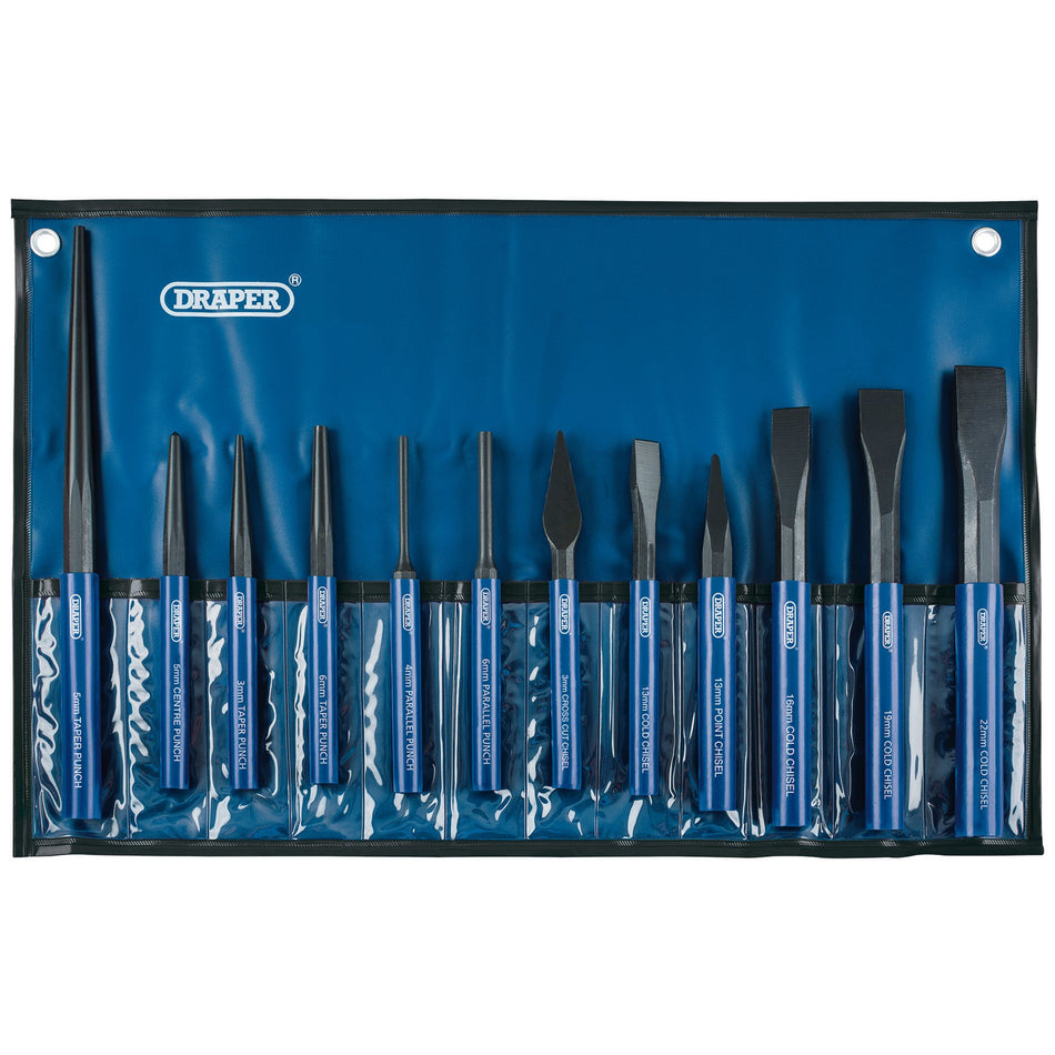 DRAPER 12 Piece Cold Chisel and Punch Set: Model No.CP12NP