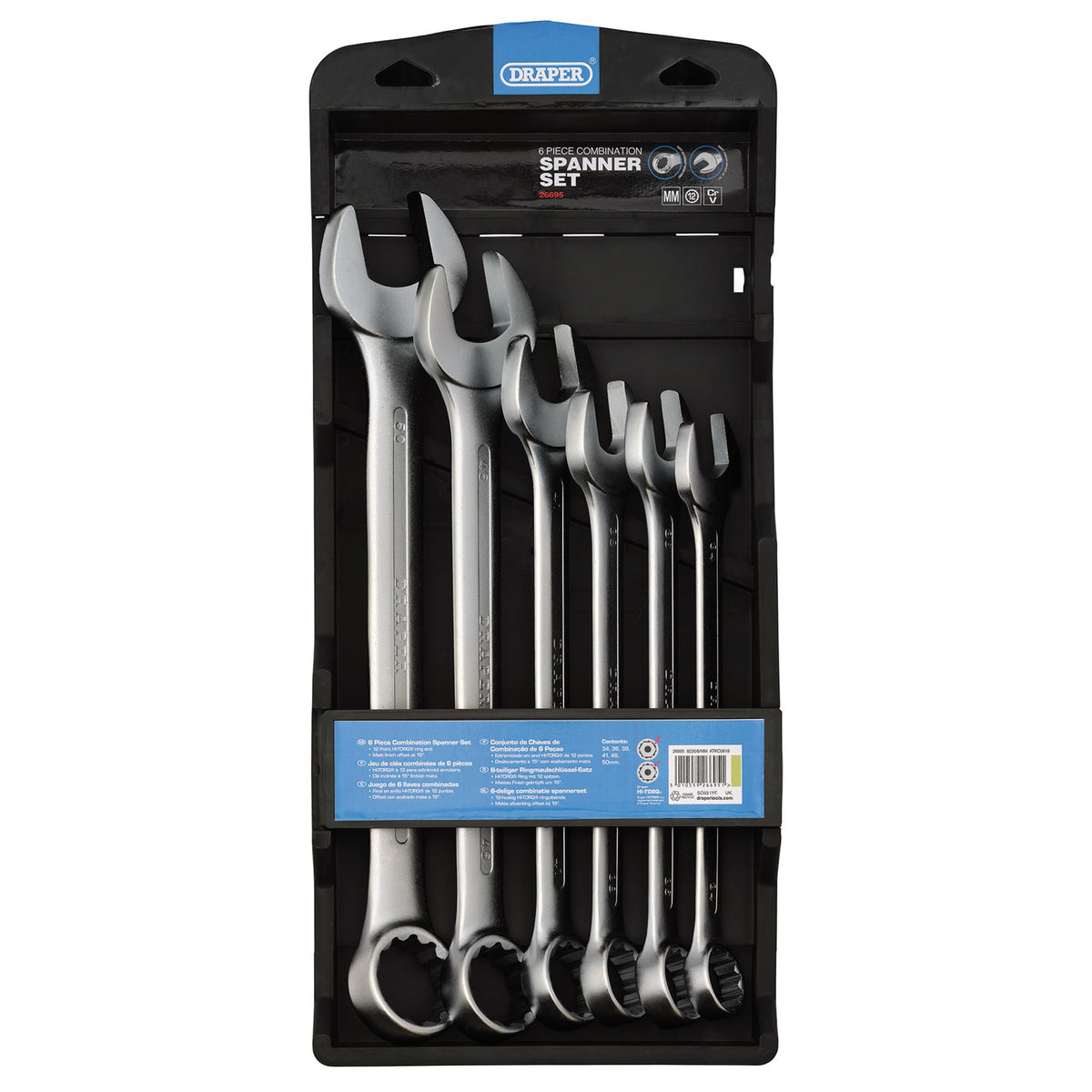 DRAPER 6 Piece Draper Hi-Torq ; Metric Combination Spanner Set: Model No.8235/6/MM