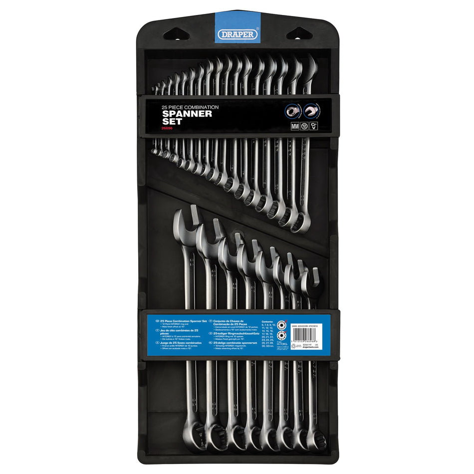 DRAPER 25 Piece Draper Hi-Torq ; Metric Combination Spanner Set: Model No.8235/25/MM