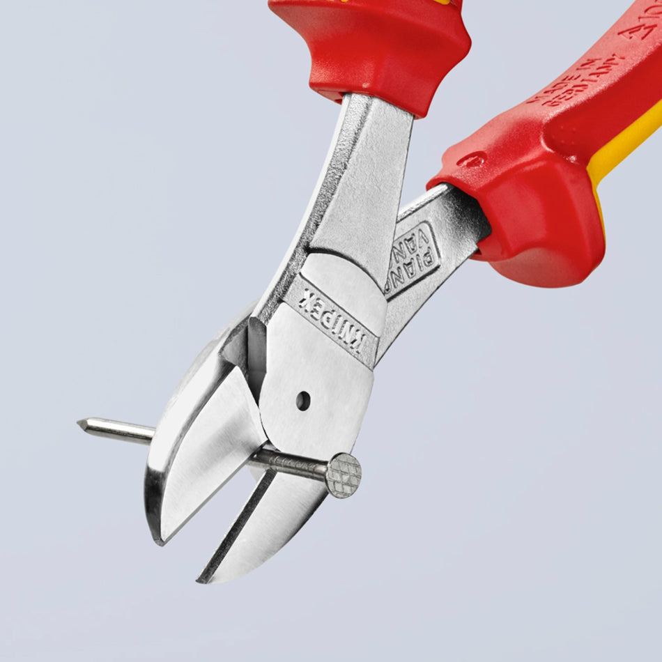 KNIPEX 74 06 200 SB VDE Insulated High Leverage Diagonal Cutter, 200mm: No.74 06 200 SB