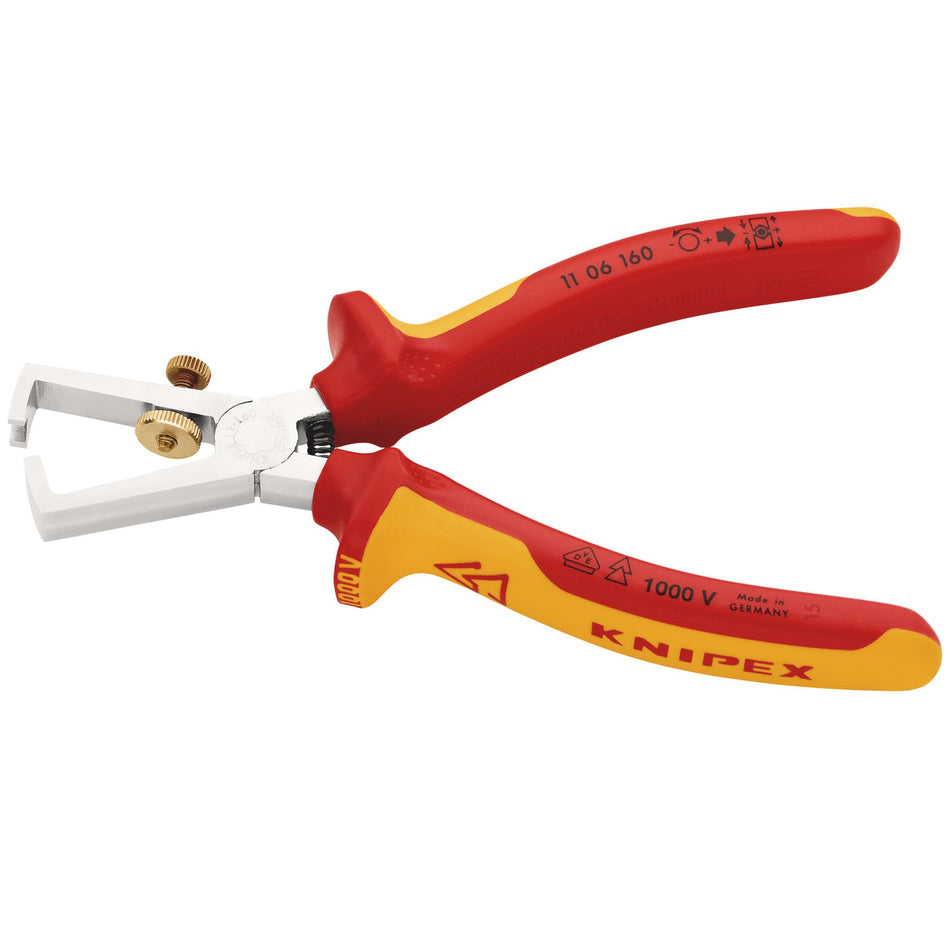 KNIPEX 11 06 160 SB VDE Insulation Stripper, 160mm: No.11 06 160 SB