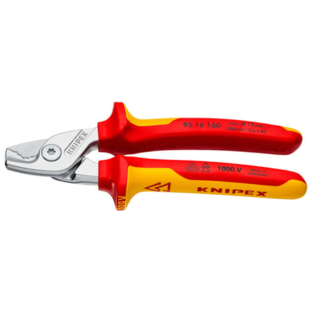 KNIPEX 95 16 160 SB StepCut VDE Insulated Cable Shears, 160mm: No.95 16 160 SB