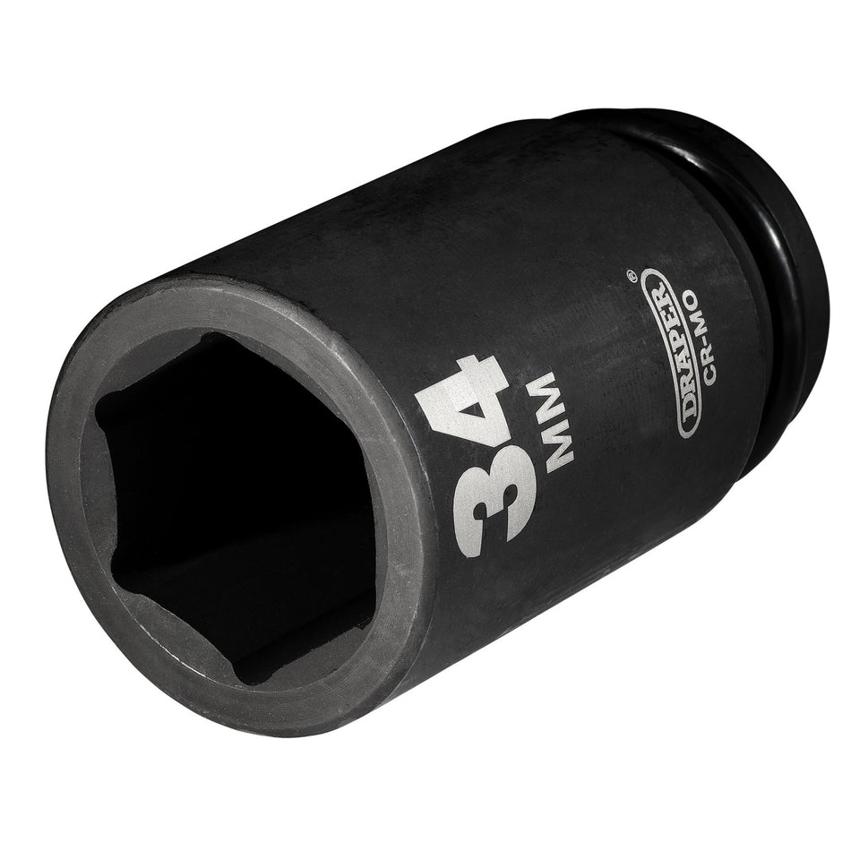 DRAPER Expert 34mm 3/4in. Square Drive Hi-Torq ; 6 Point Deep Impact Socket: Model No.419D-MM