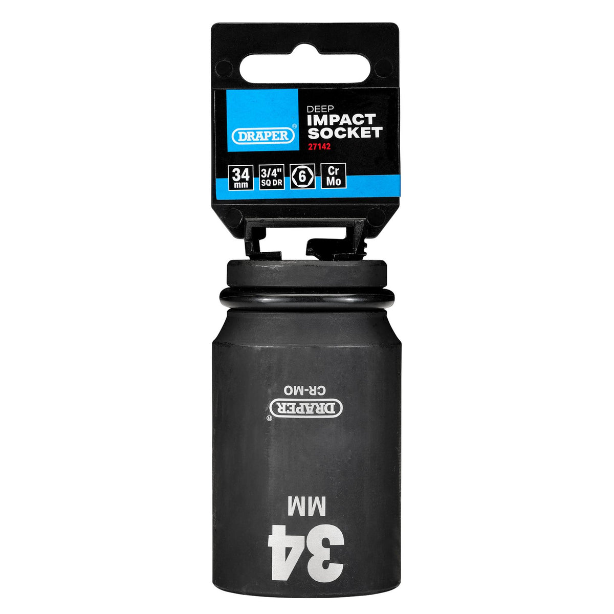 DRAPER Expert 34mm 3/4in. Square Drive Hi-Torq ; 6 Point Deep Impact Socket: Model No.419D-MM