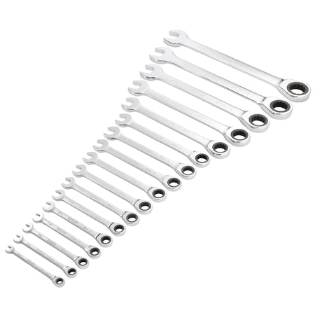 Draper HI-TORQ Metric Ratchet Combination Spanner Set (17 Piece) : Model No. 8230MM/17
