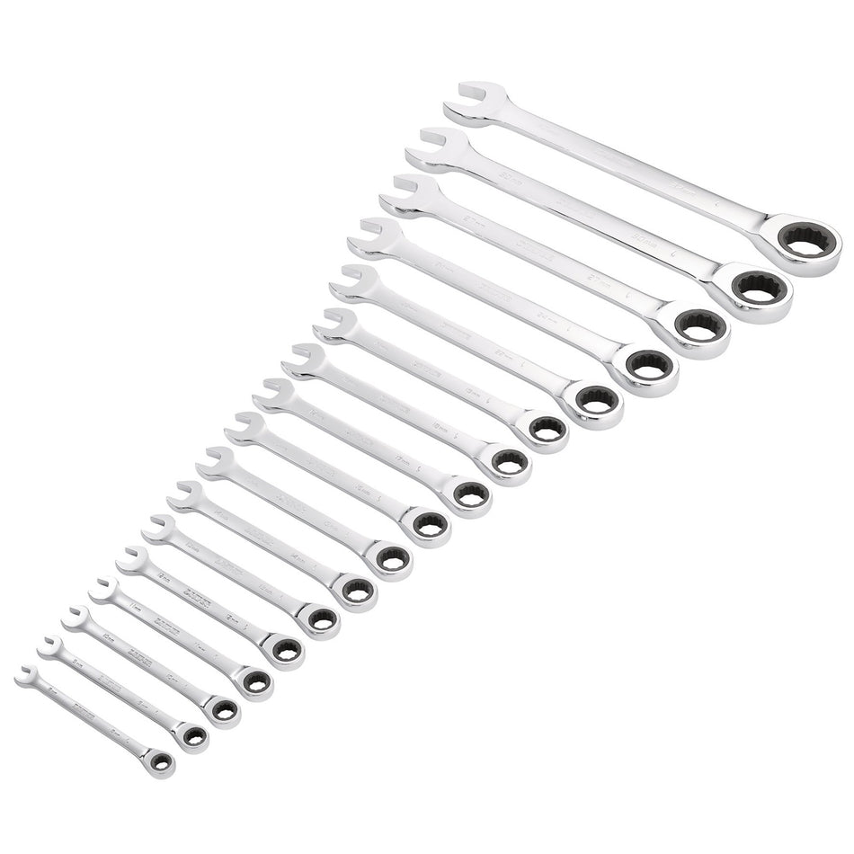 Draper HI-TORQ Metric Ratchet Combination Spanner Set (17 Piece) : Model No. 8230MM/17