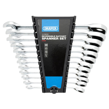 Draper HI-TORQ Metric Reversible Ratchet Combination Spanner Set (12 Piece) : Model No. 8230RMM/12