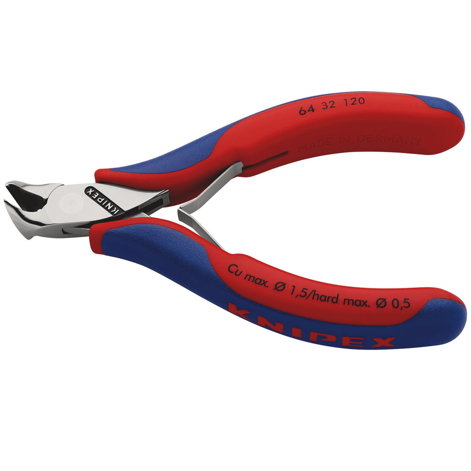 Knipex 120mm Electronics Oblique End Cutting Nipper: Model No. 64 32 120