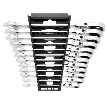 Draper HI-TORQ Metric Flexible Head Ratchet Combination Spanner Set (12 Piece) : Model No. 8230FMM/12