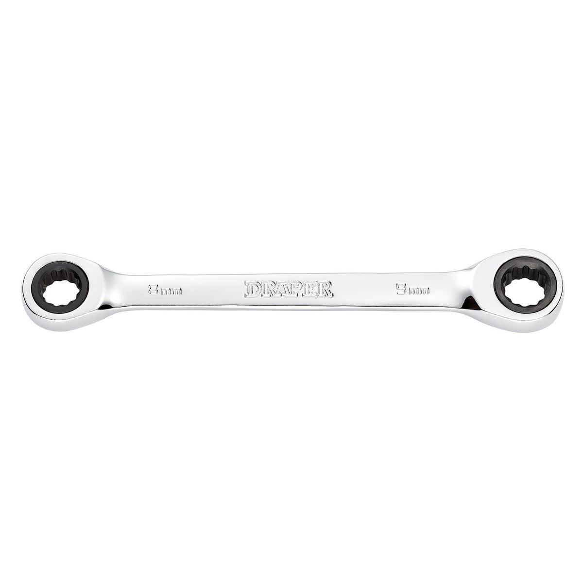 Draper HI-TORQ Metric Double Ratchet Ring Spanner, 8 x 9mm : Model No. 8231BSMM