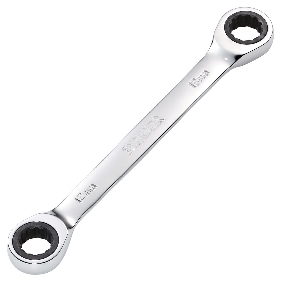 Draper HI-TORQ Metric Double Ratchet Ring Spanner, 12 x 13mm : Model No. 8231BSMM