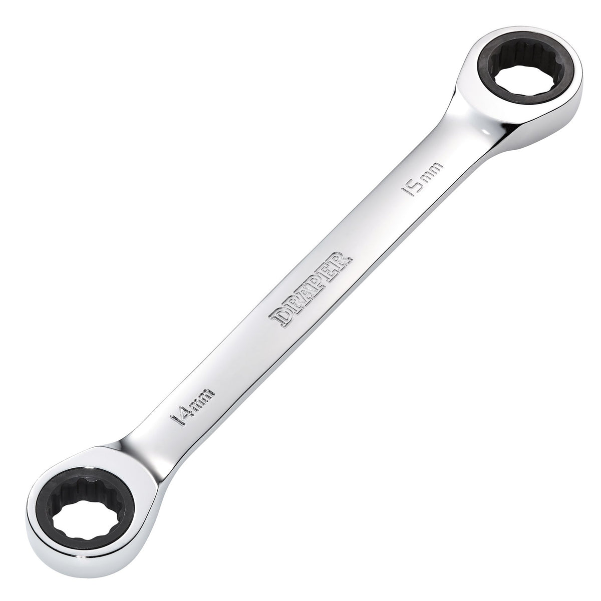 Draper HI-TORQ Metric Double Ratchet Ring Spanner, 14 x 15mm : Model No. 8231BSMM