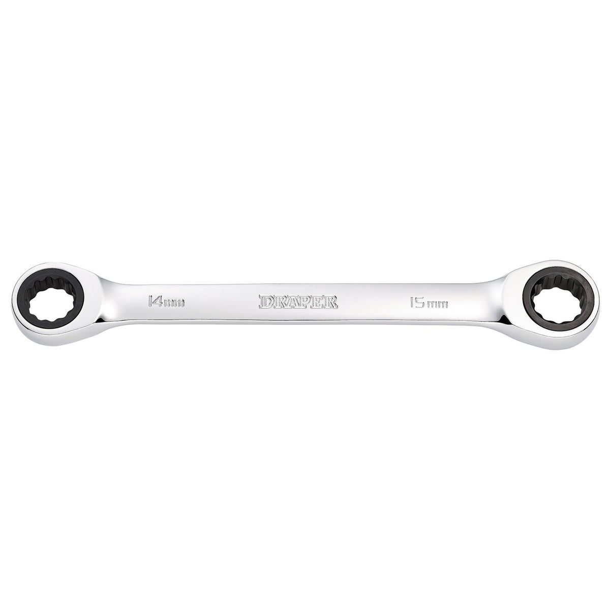 Draper HI-TORQ Metric Double Ratchet Ring Spanner, 14 x 15mm : Model No. 8231BSMM