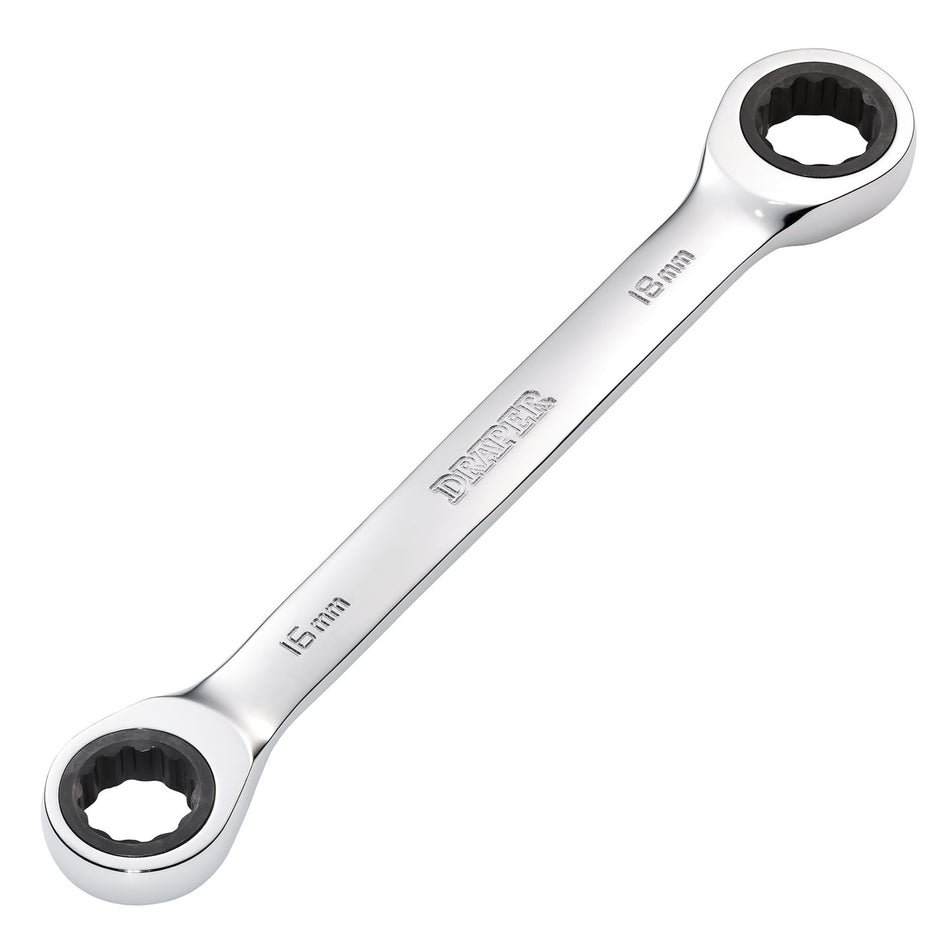 Draper HI-TORQ Metric Double Ratchet Ring Spanner, 16 x 18mm : Model No. 8231BSMM