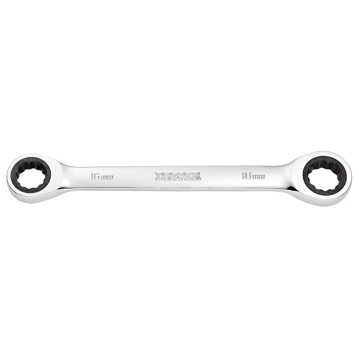 Draper HI-TORQ Metric Double Ratchet Ring Spanner, 16 x 18mm : Model No. 8231BSMM
