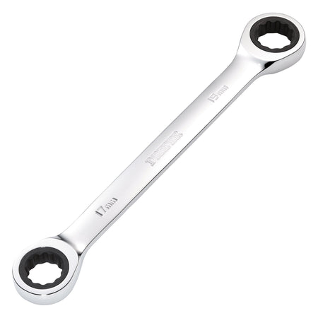 Draper HI-TORQ Metric Double Ratchet Ring Spanner, 17 x 19mm : Model No. 8231BSMM