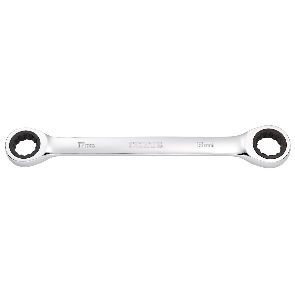 Draper HI-TORQ Metric Double Ratchet Ring Spanner, 17 x 19mm : Model No. 8231BSMM