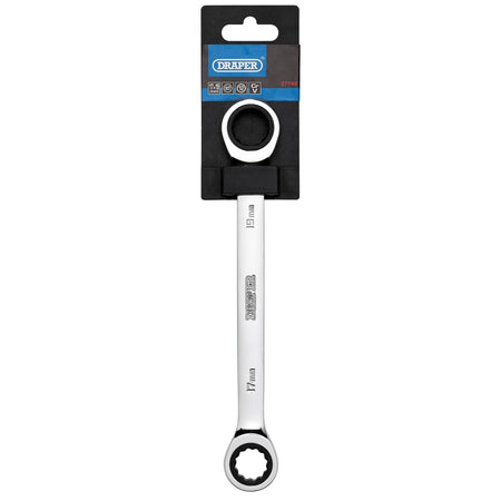 Draper HI-TORQ Metric Double Ratchet Ring Spanner, 17 x 19mm : Model No. 8231BSMM