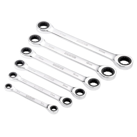 Draper HI-TORQ Metric Double Ratchet Ring Spanner Set (6 Piece) : Model No. 8231BSMM/6