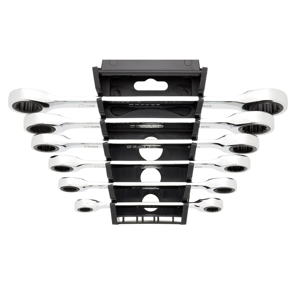 Draper HI-TORQ Metric Double Ratchet Ring Spanner Set (6 Piece) : Model No. 8231BSMM/6