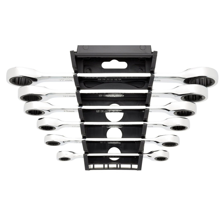 Draper HI-TORQ Metric Double Ratchet Ring Spanner Set (6 Piece) : Model No. 8231BSMM/6