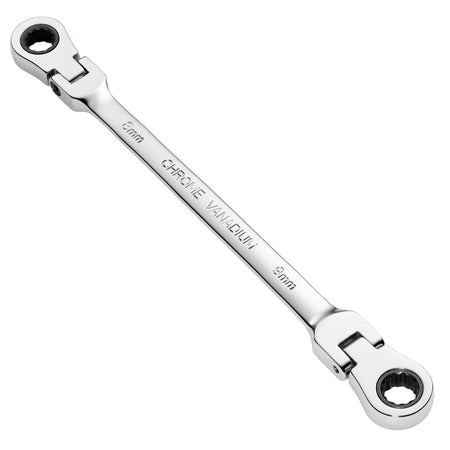 Draper HI-TORQ Metric Flexible Head Double Ring Ratchet Spanner, 8 x 9mm : Model No. 8231FBSMM