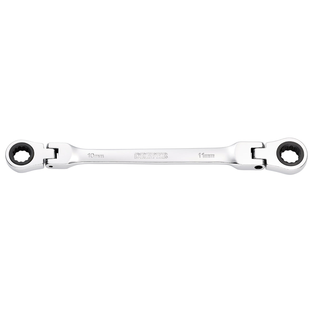 Draper HI-TORQ Metric Flexible Head Double Ring Ratchet Spanner, 10 x 11mm : Model No. 8231FBSMM