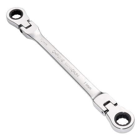 Draper HI-TORQ Metric Flexible Head Double Ring Ratchet Spanner, 10 x 11mm : Model No. 8231FBSMM