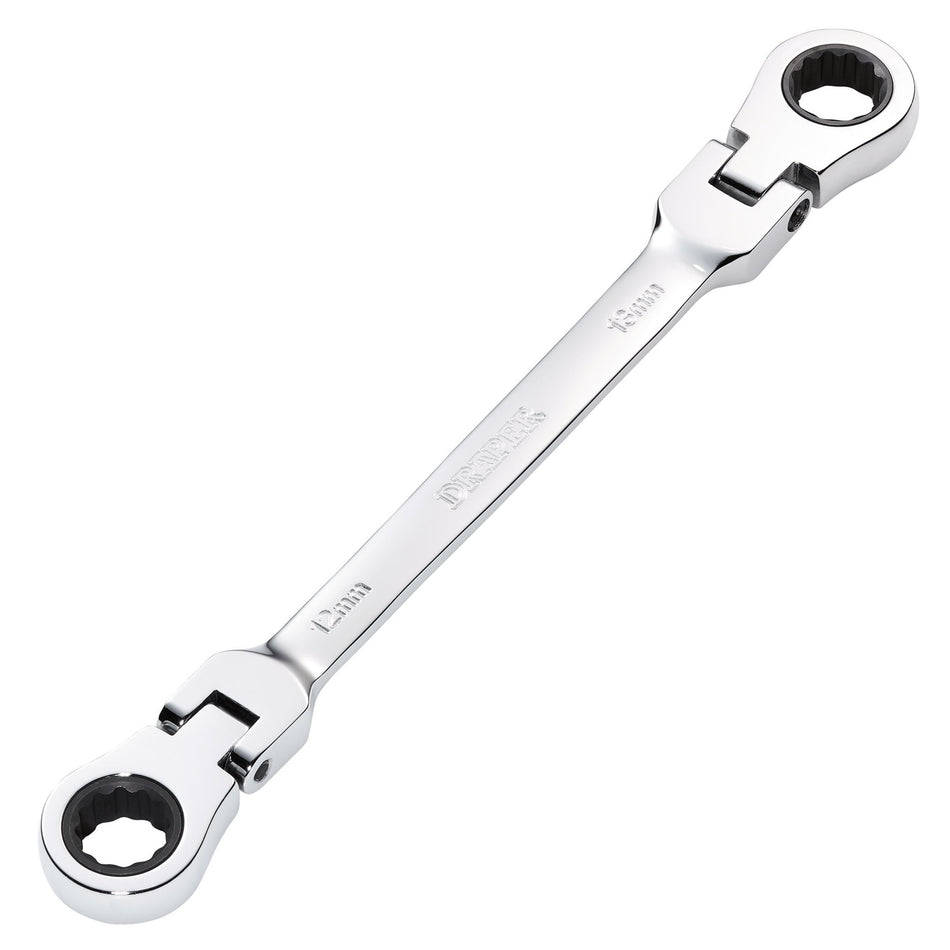 Draper HI-TORQ Metric Flexible Head Double Ring Ratchet Spanner, 12 x 13mm : Model No. 8231FBSMM