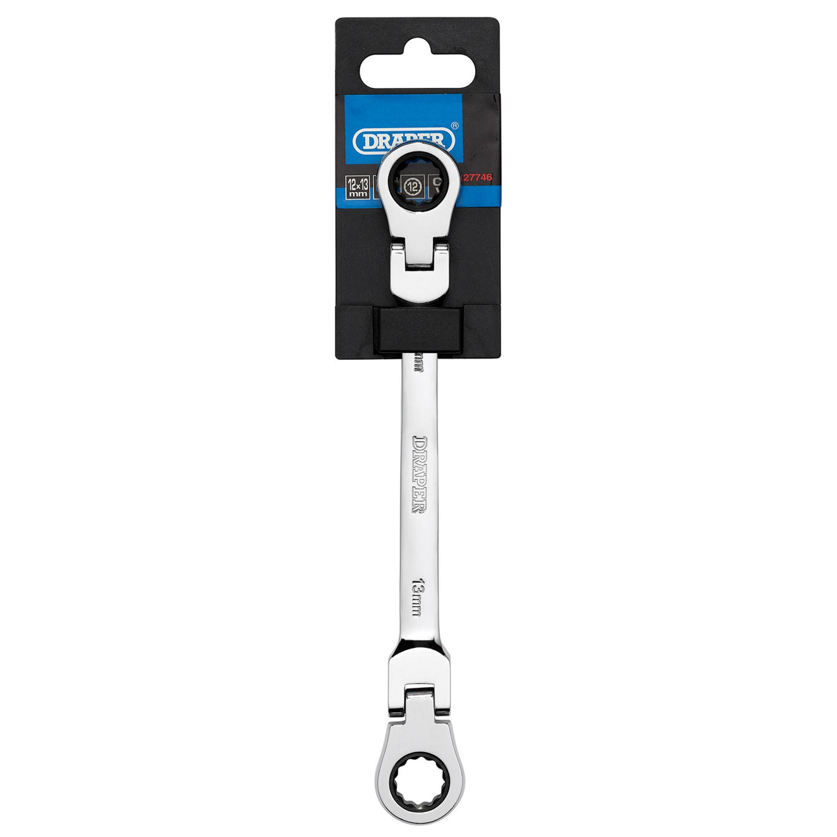 Draper HI-TORQ Metric Flexible Head Double Ring Ratchet Spanner, 12 x 13mm : Model No. 8231FBSMM