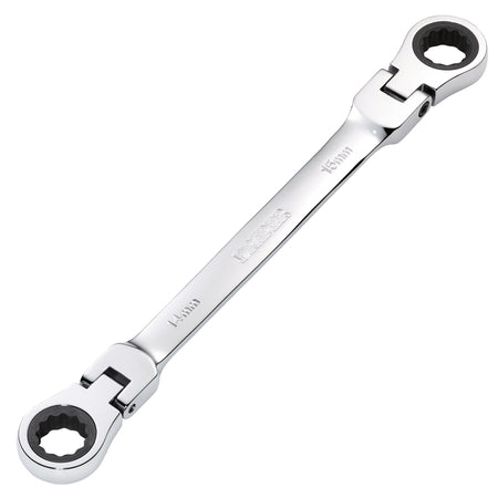 Draper HI-TORQ Metric Flexible Head Double Ring Ratchet Spanner, 14 x 15mm : Model No. 8231FBSMM