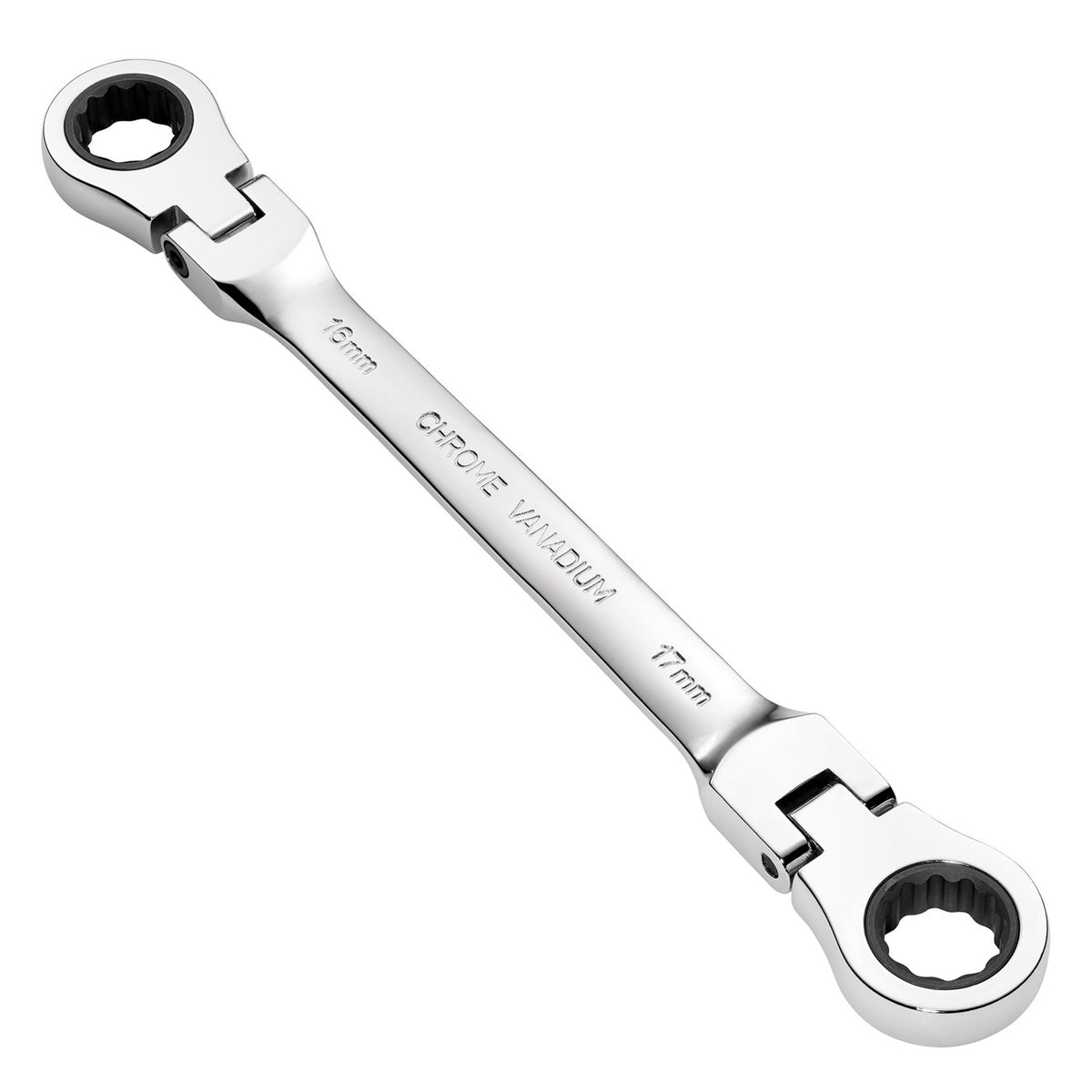 Draper HI-TORQ Metric Flexible Head Double Ring Ratchet Spanner, 16 x 17mm : Model No. 8231FBSMM