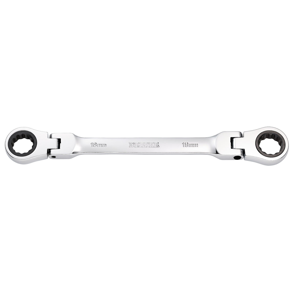 Draper HI-TORQ Metric Flexible Head Double Ring Ratchet Spanner, 18 x 19mm : Model No. 8231FBSMM