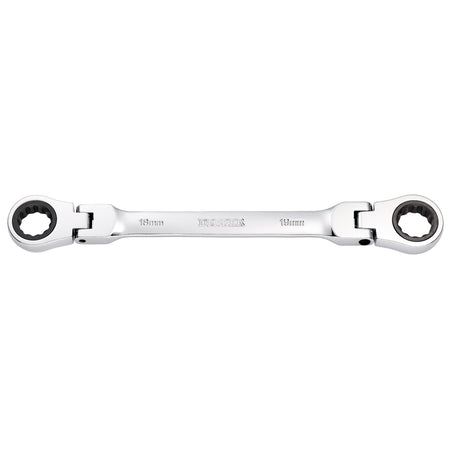 Draper HI-TORQ Metric Flexible Head Double Ring Ratchet Spanner, 18 x 19mm : Model No. 8231FBSMM