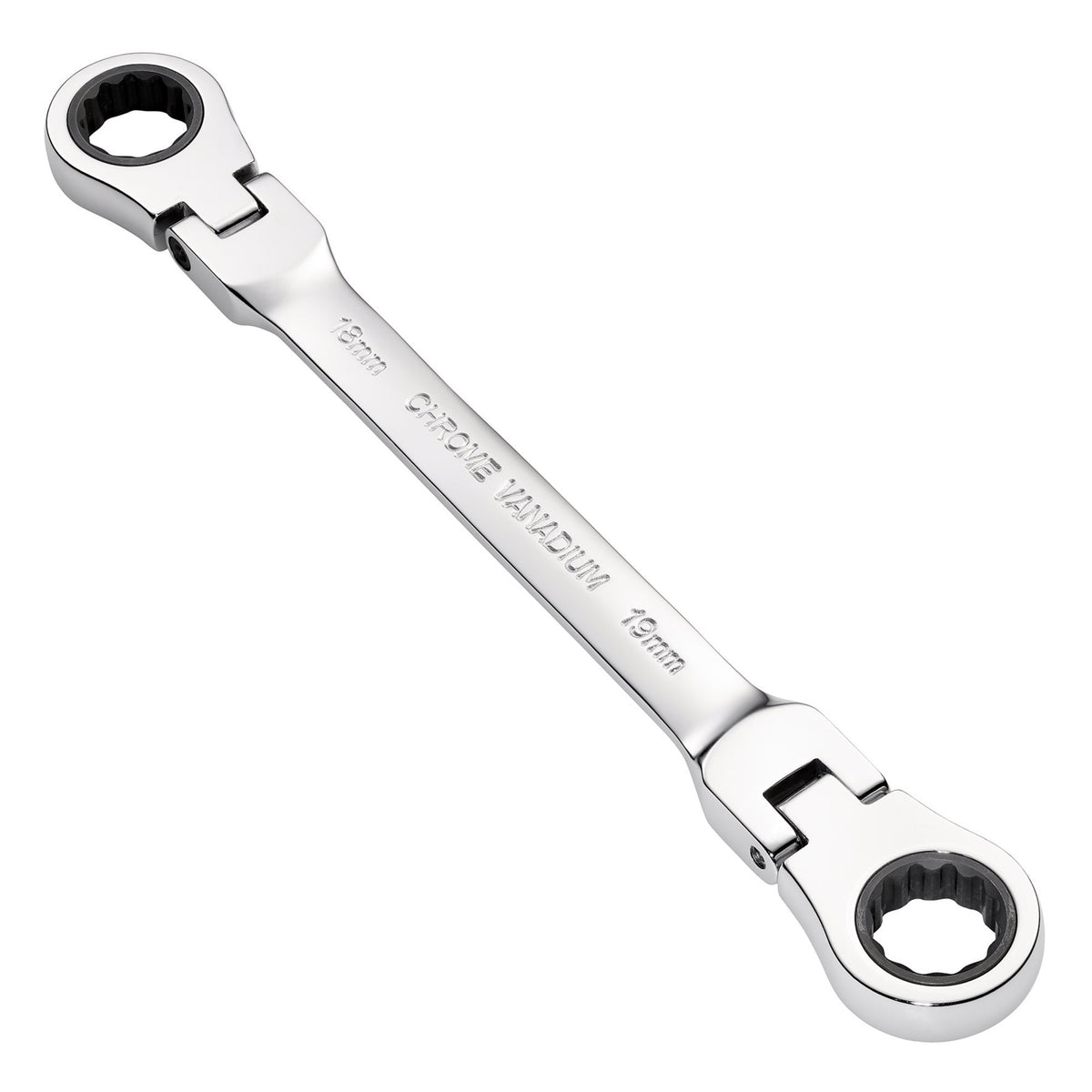Draper HI-TORQ Metric Flexible Head Double Ring Ratchet Spanner, 18 x 19mm : Model No. 8231FBSMM